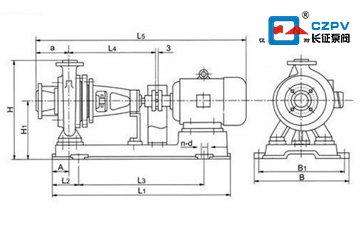 兩相流紙漿泵安裝尺寸圖